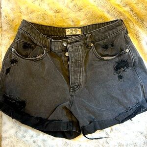 We the Free black denim shorts